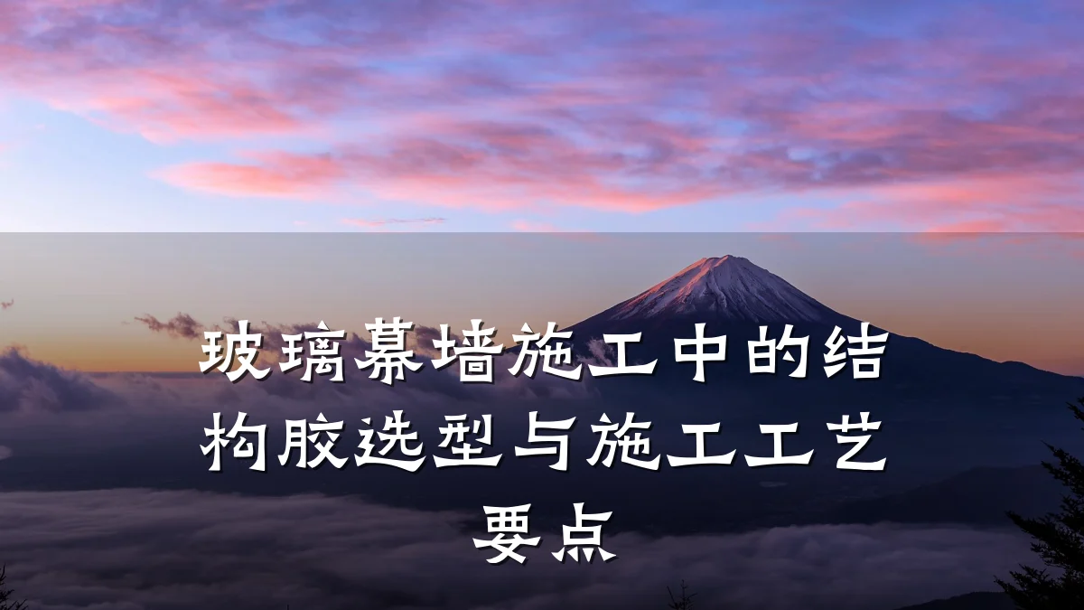 玻璃幕墙施工中的结构胶选型与施工工艺要点